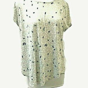 Alfani Womens Knit Top Black Gray Size L